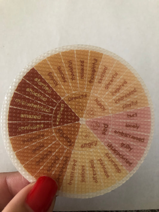Emotion wheel sensory sticker for anxiety relief