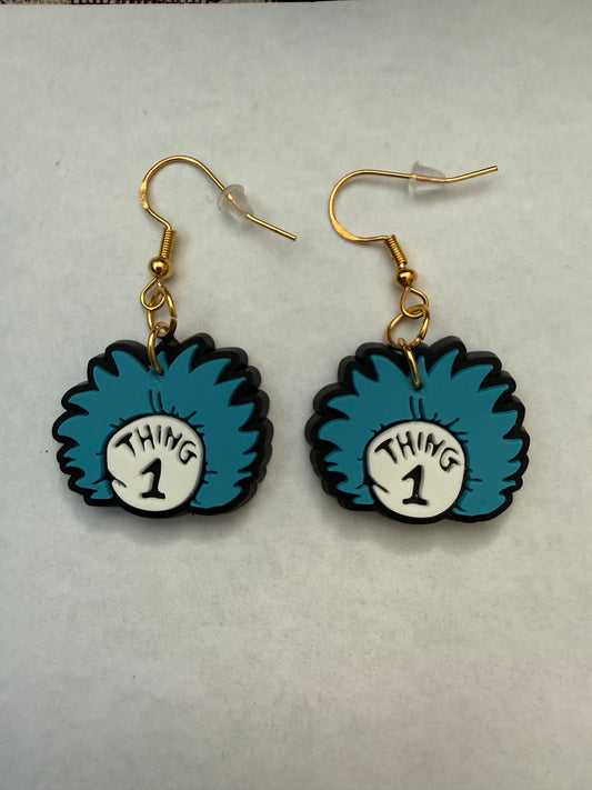 Dr. Seuss Thing 1 earrings