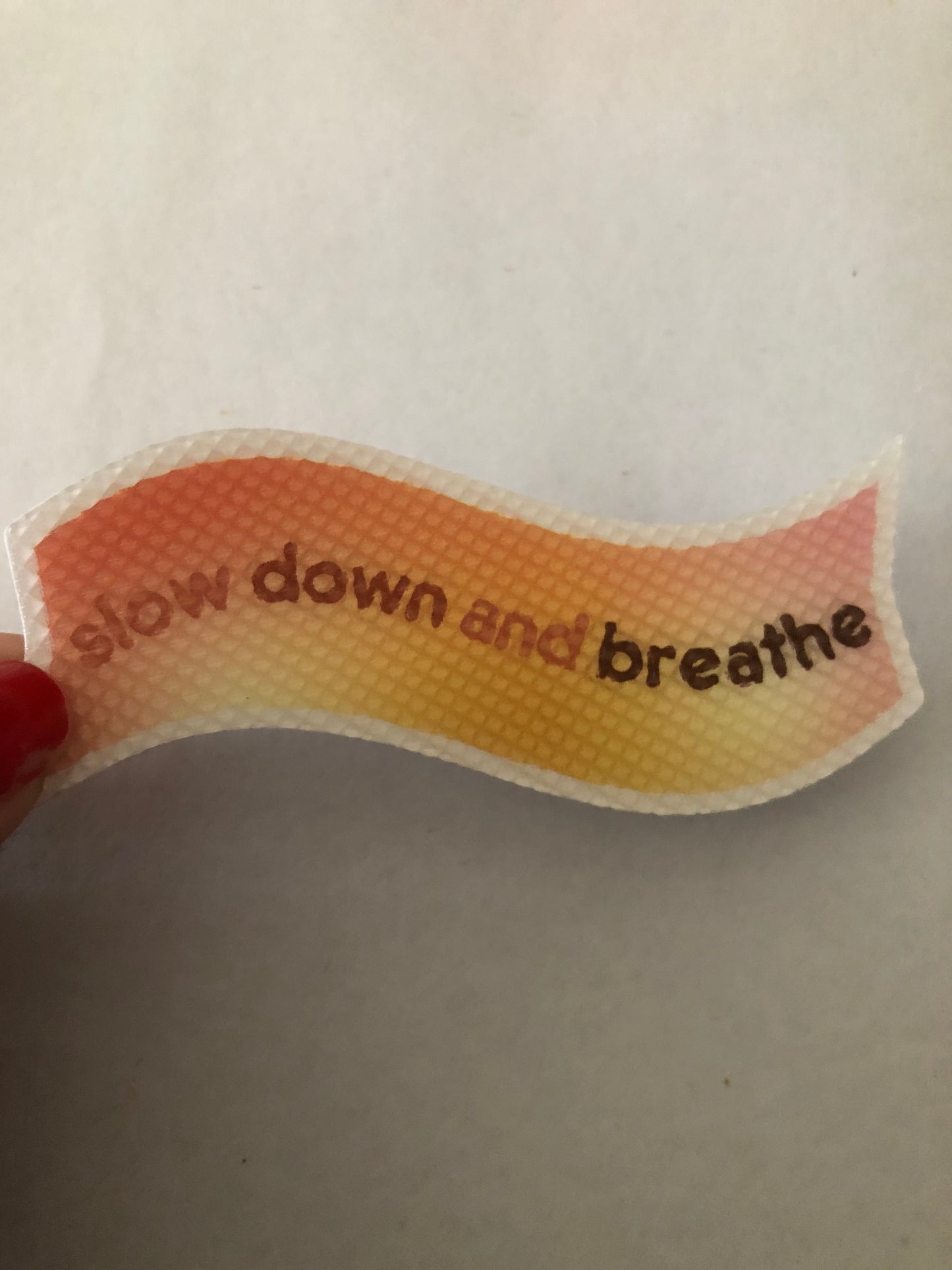 Slow down and breathe sensory sticker for anxiety relief