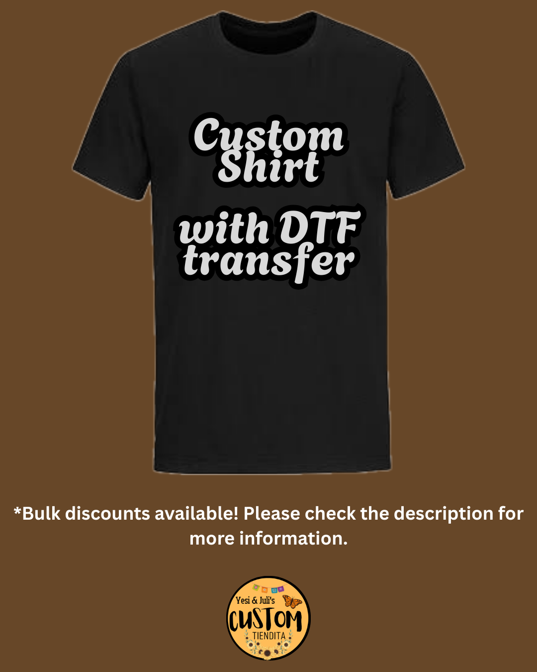 Custom Unisex Short Sleeve Shirts Sizes S-5XL with DTF Transfers