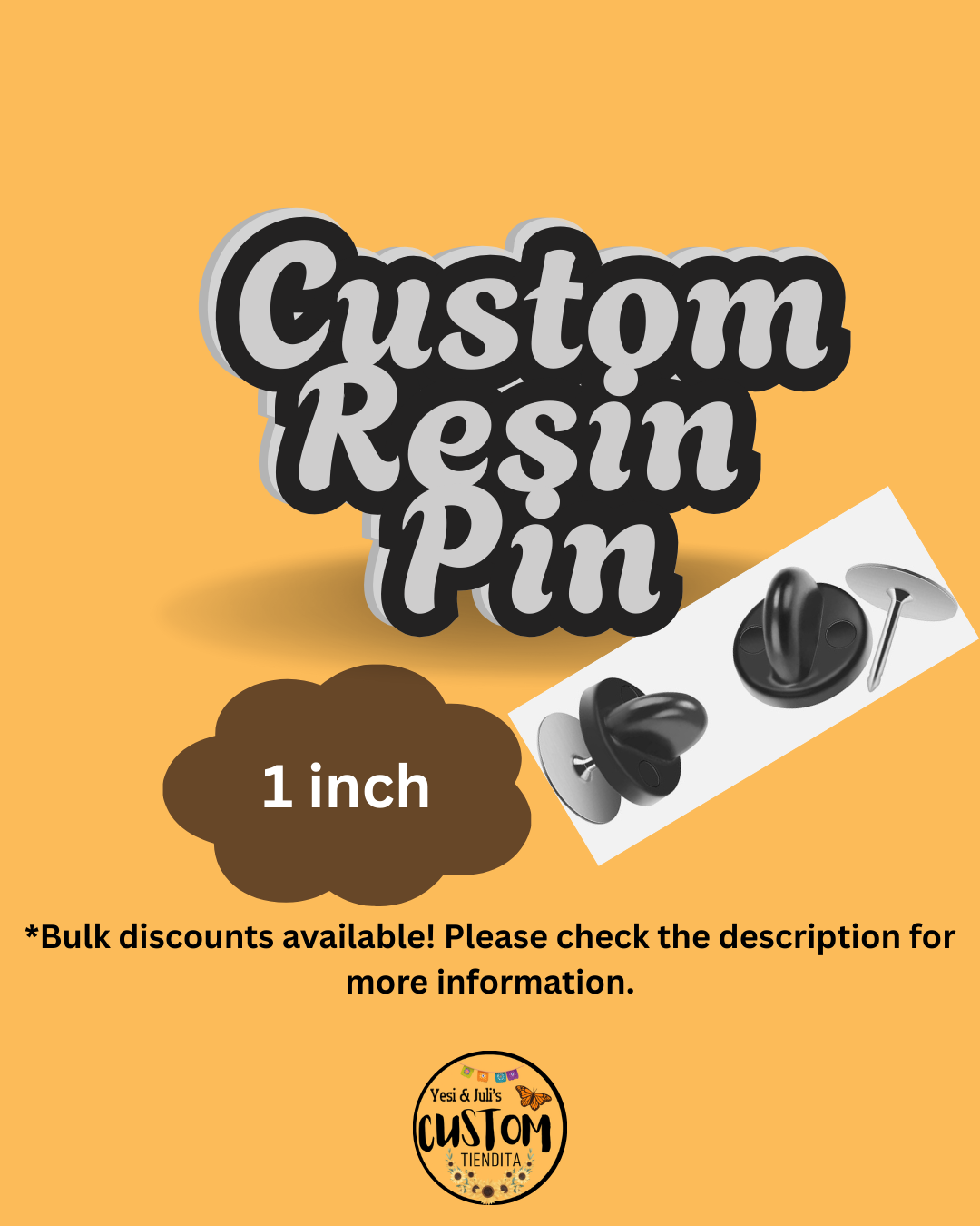 Custom Resin Pins – 1 Inch