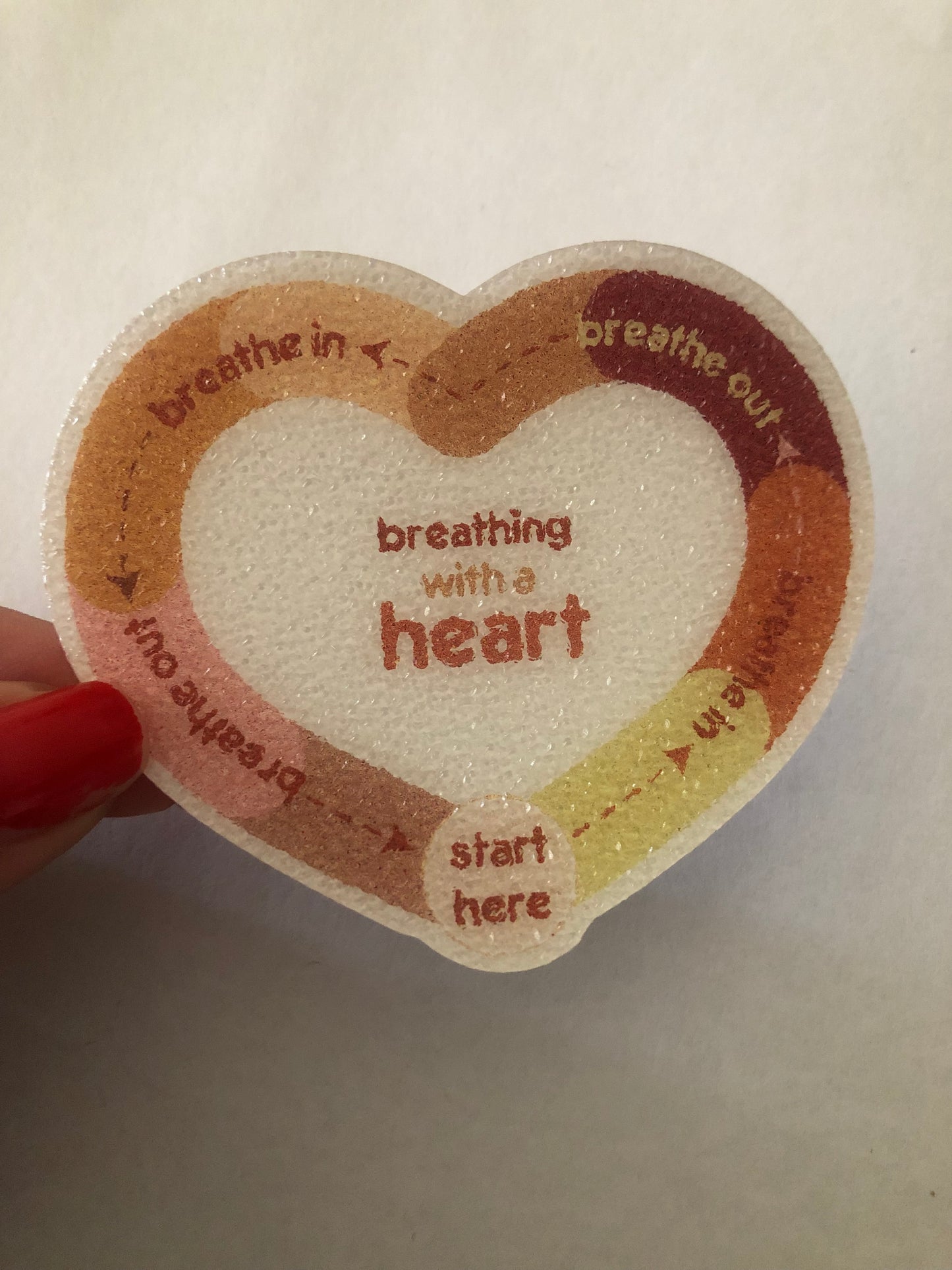 Heart breathing sensory sticker for anxiety relief