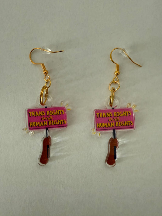 Trans rights are human rights earrings