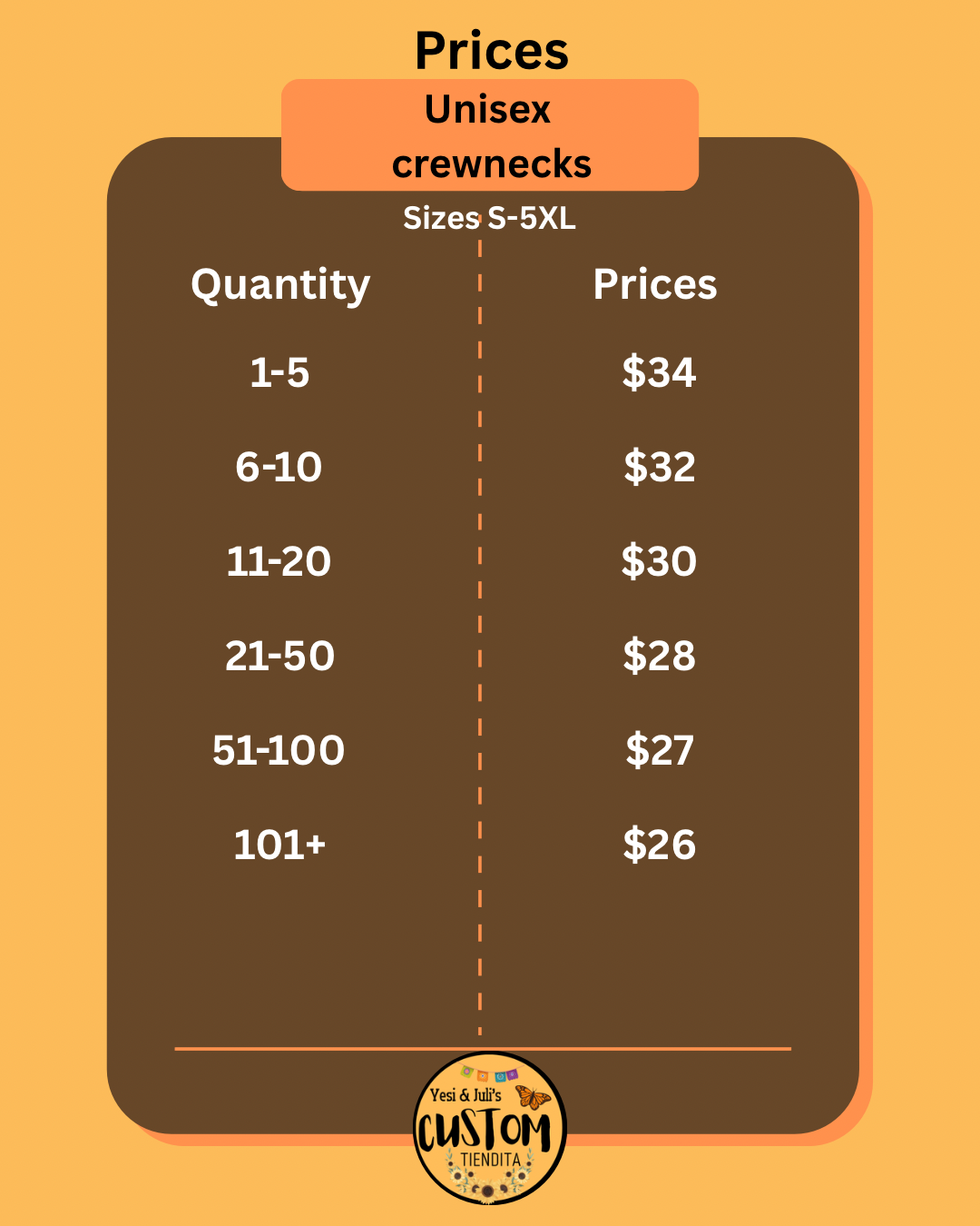 Custom Unisex Crewnecks Sizes S-5XL with DTF Transfers