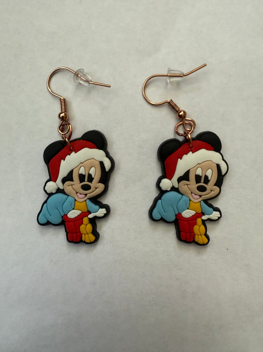 Christmas Mickey Mouse earrings