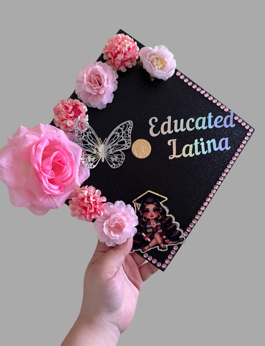 Class of 2026 Graduation Educated Latina cap topper