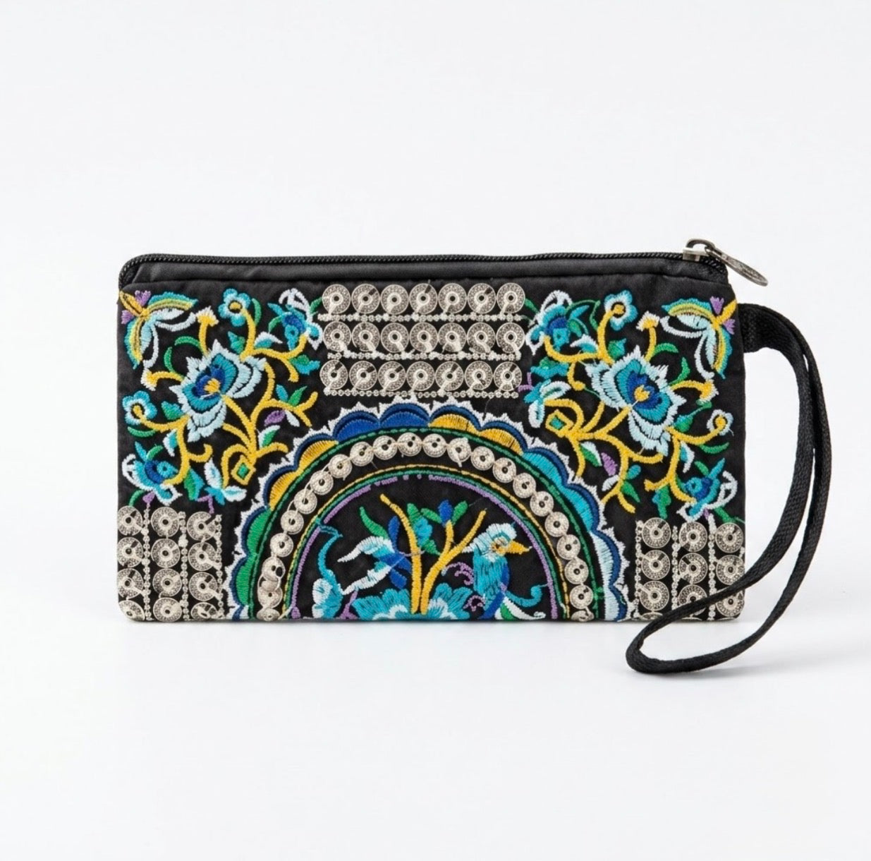 Mexican embroidered wristlet