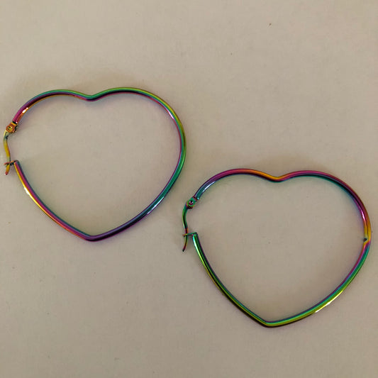 Heart shaped hoop earrings