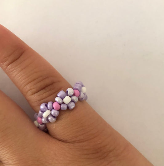 Flower beaded ring