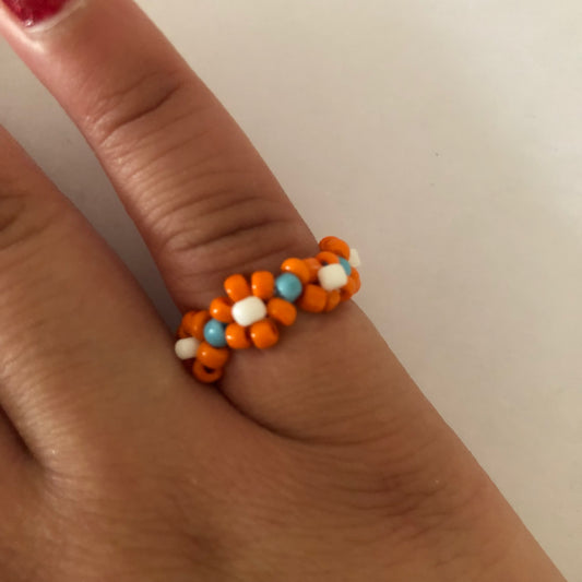 Flower beaded ring