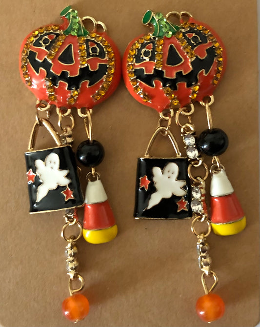 Halloween Pumpkin Spooky Earrings