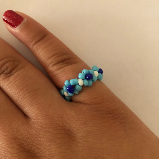 Flower beaded ring