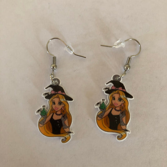Halloween Princess Rapunzel Witch Spooky Earrings