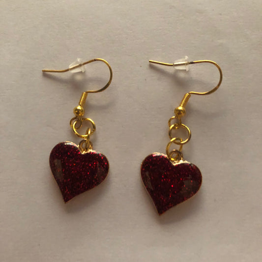 Valentine’s Day heart-shaped earrings
