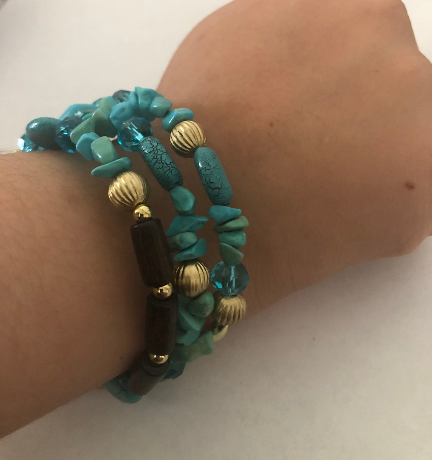 Jewelry set | Wire wrapped bracelet and earrings